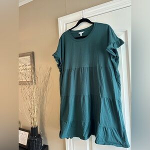 Teal Tiered T-Shirt Dress XXL